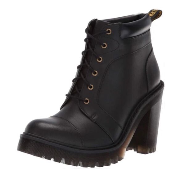 ♥️ Dr. Martens Averil Black Leather Heeled
Platform Boot Women Sz 8 Chunky - Picture 5 of 16